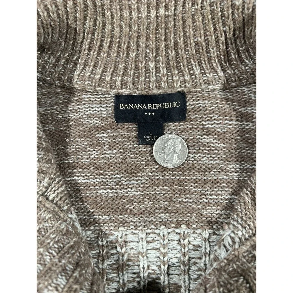 Vintage Banana Republic Cotton Blend Size L Fair Isle Brown Nordic Winter